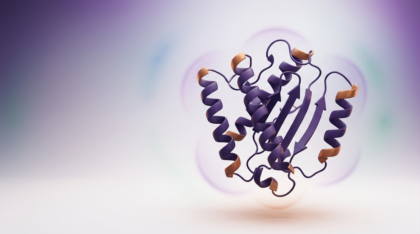 Abstract folded globular protein representing proteomics applications